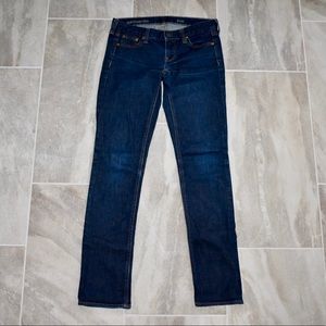 J. Crew Factory straight leg dark wash jeans